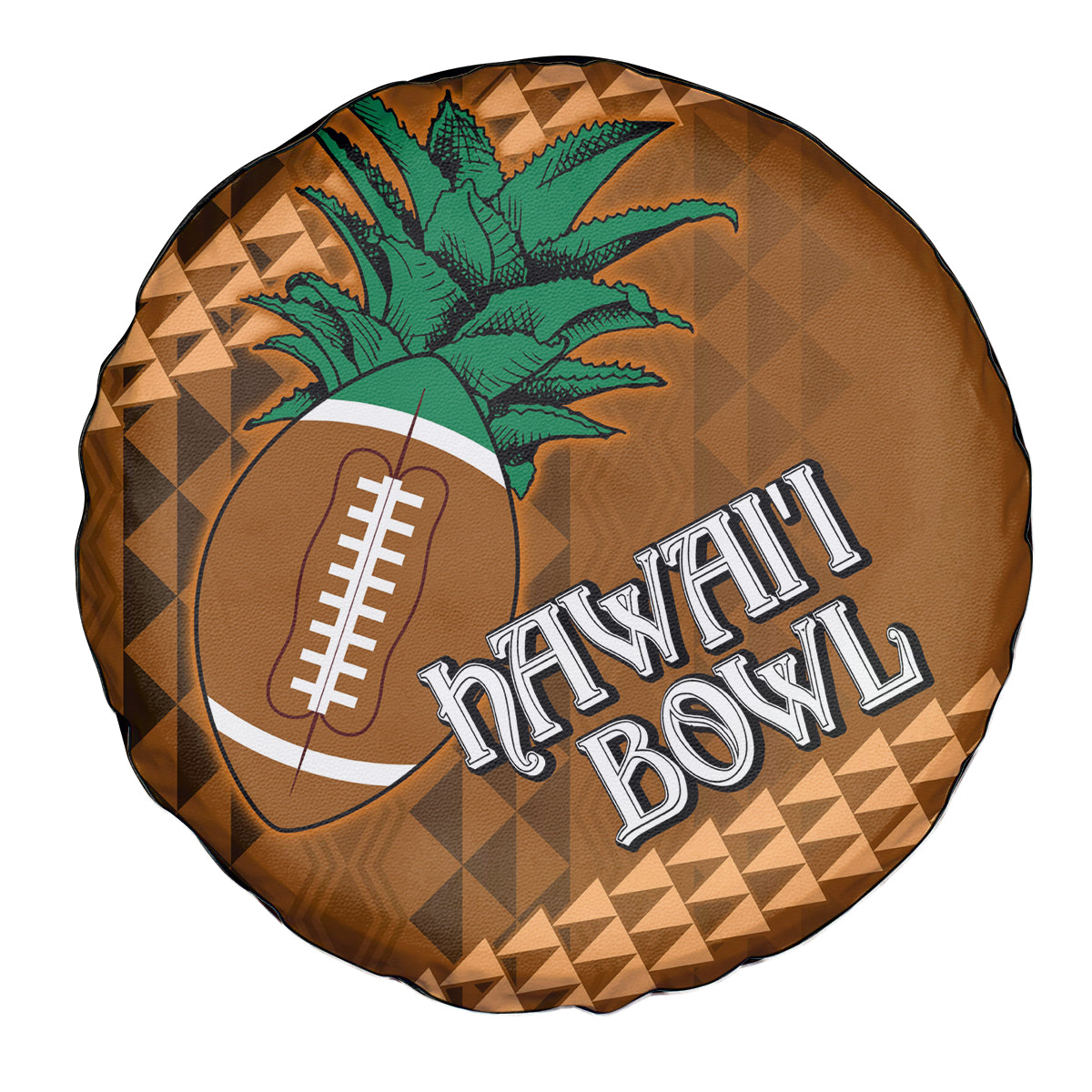 Custom Hawaii Honolulu Bowl Spare Tire Cover With Kakau Tribal Pattern - Wonder Print Shop