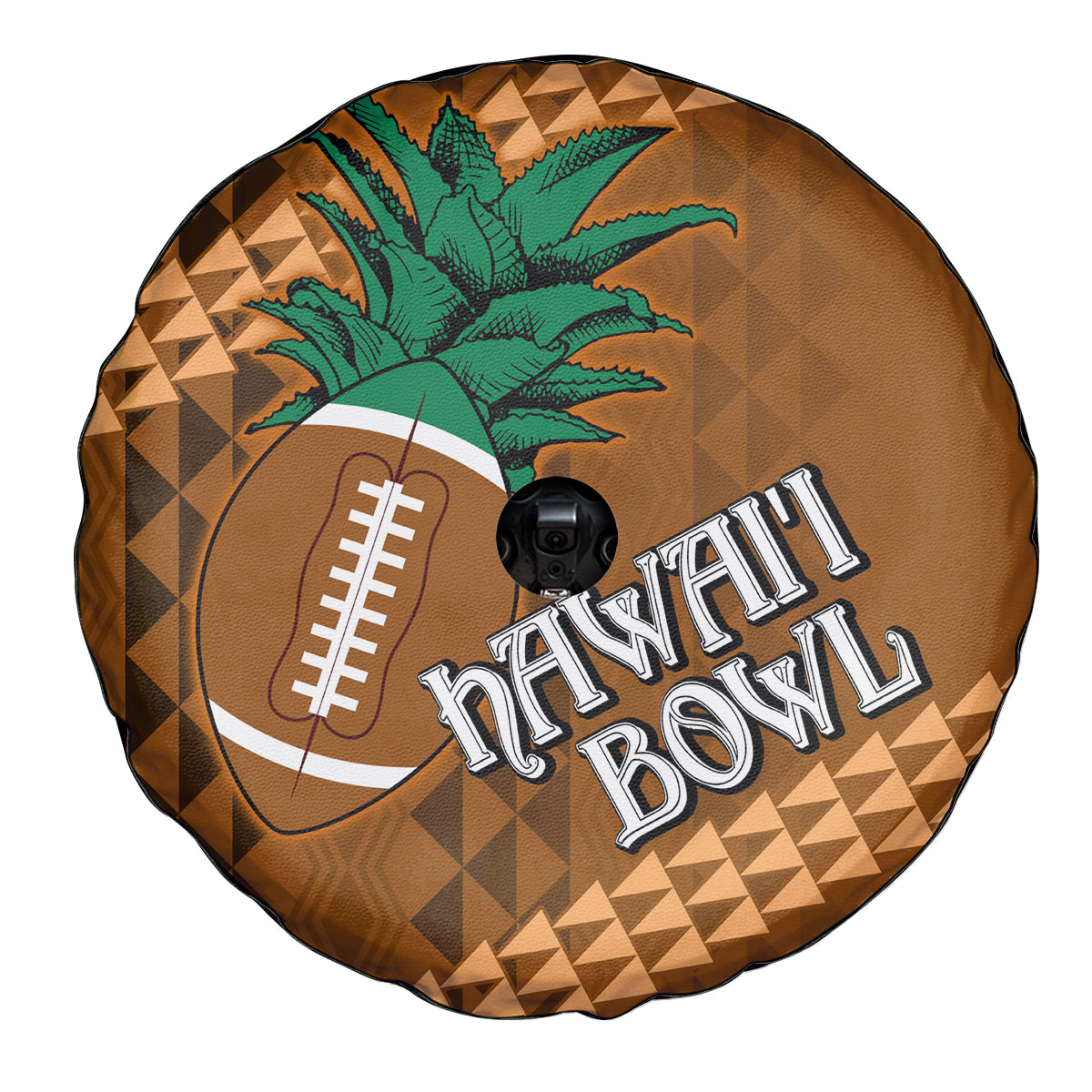 Custom Hawaii Honolulu Bowl Spare Tire Cover With Kakau Tribal Pattern - Wonder Print Shop