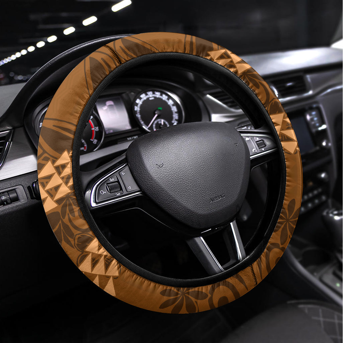 Custom Hawaii Honolulu Bowl Steering Wheel Cover With Kakau Tribal Pattern - Wonder Print Shop