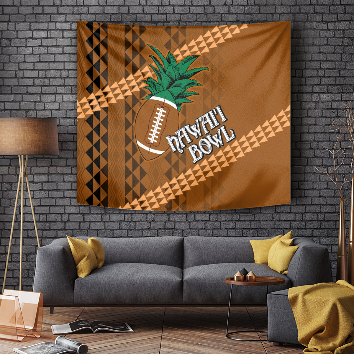 Custom Hawaii Honolulu Bowl Tapestry With Kakau Tribal Pattern - Wonder Print Shop