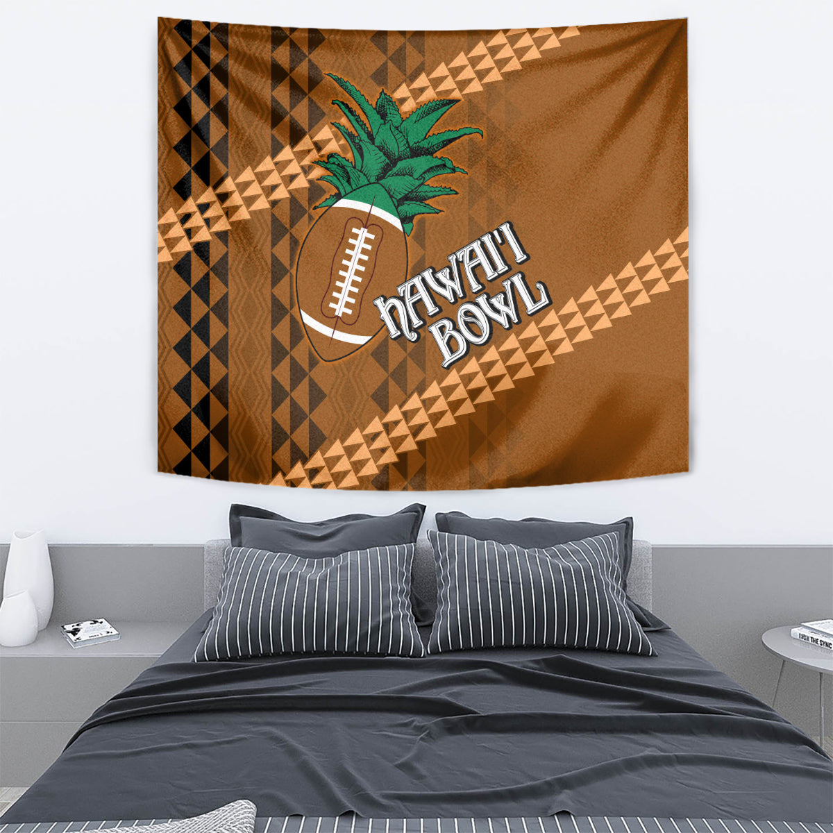 Custom Hawaii Honolulu Bowl Tapestry With Kakau Tribal Pattern - Wonder Print Shop