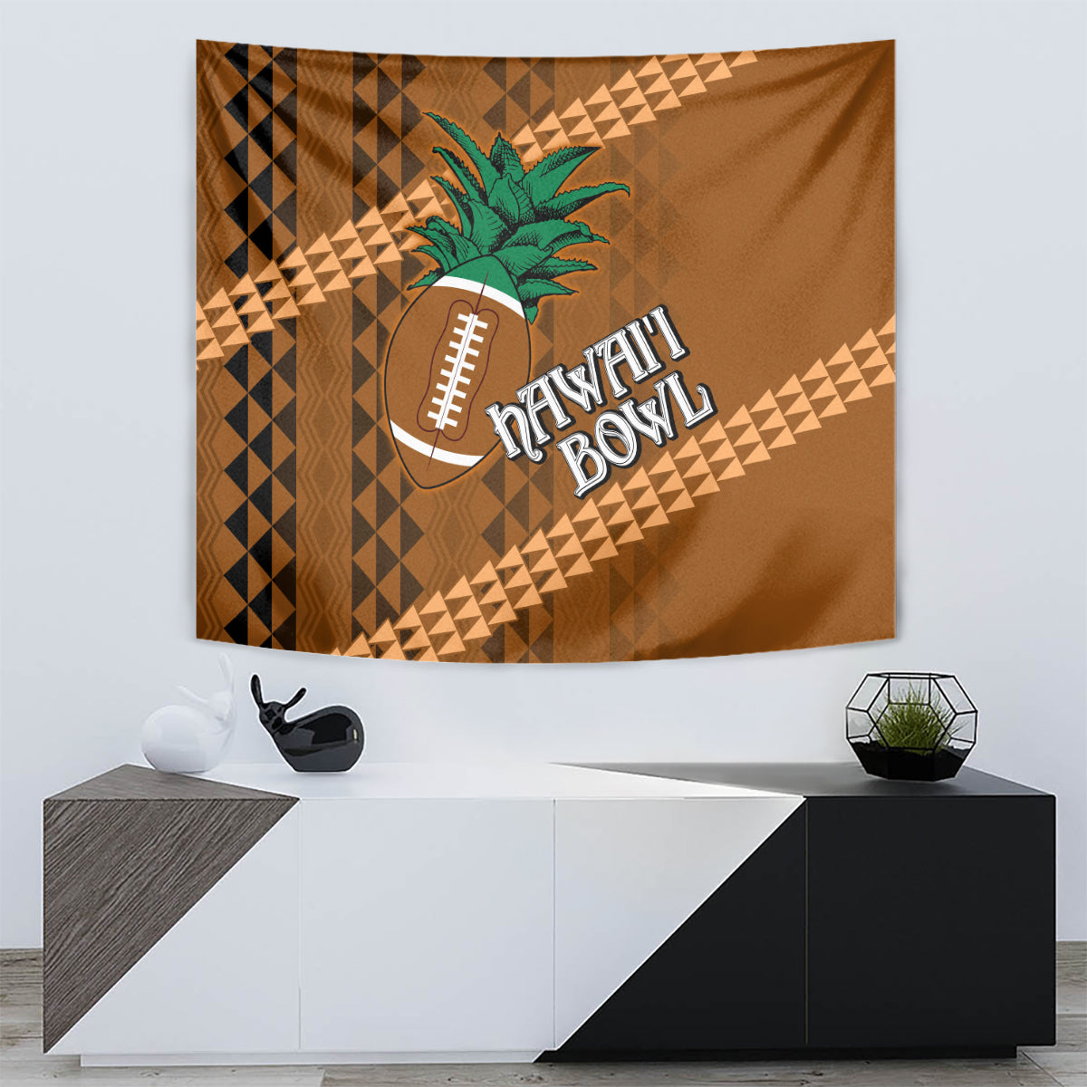 Custom Hawaii Honolulu Bowl Tapestry With Kakau Tribal Pattern - Wonder Print Shop