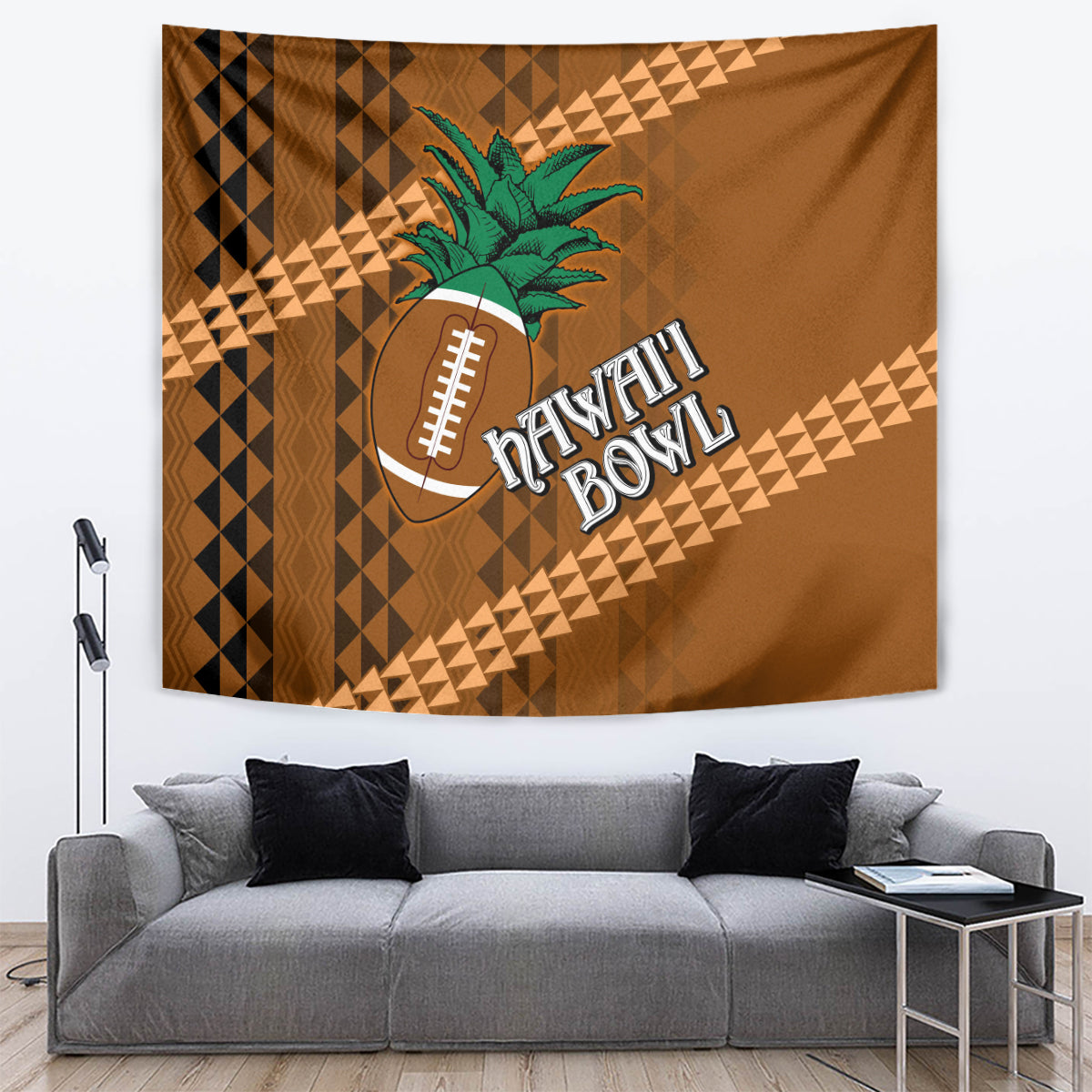 Custom Hawaii Honolulu Bowl Tapestry With Kakau Tribal Pattern - Wonder Print Shop