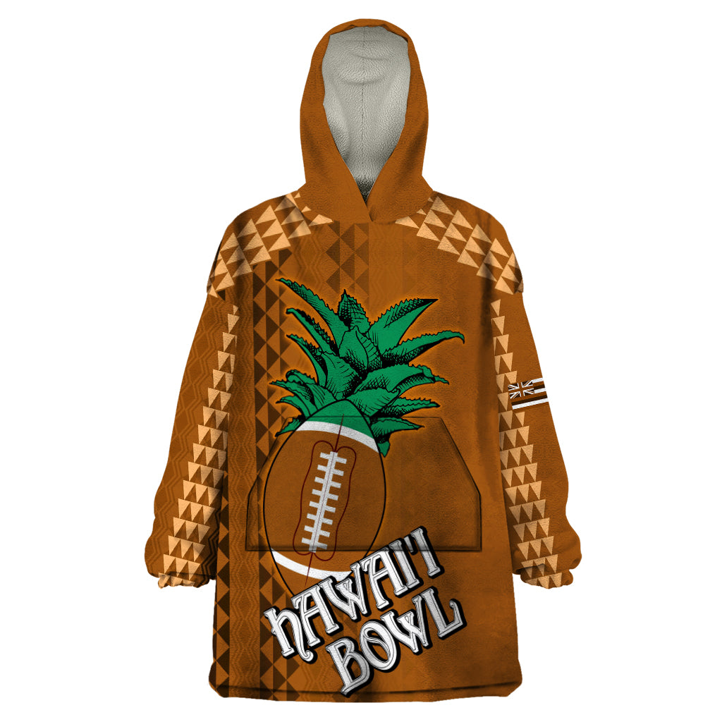 Custom Hawaii Honolulu Bowl Wearable Blanket Hoodie With Kakau Tribal Pattern - Wonder Print Shop