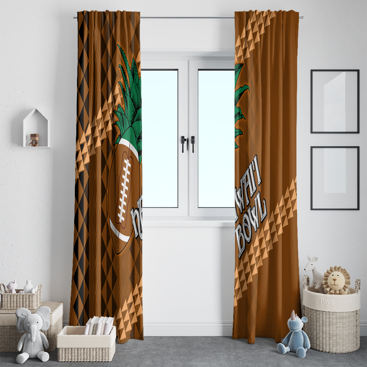 Custom Hawaii Honolulu Bowl Window Curtain With Kakau Tribal Pattern - Wonder Print Shop