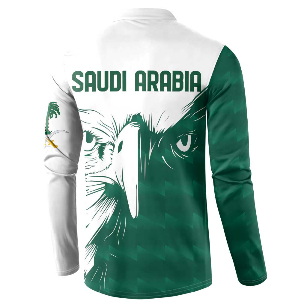 Saudi Arabia Falcon Button Sweatshirt Simple Saudi Pattern LT9 - Wonder Print Shop
