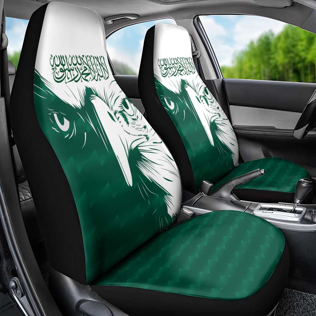 Saudi Arabia Falcon Car Seat Cover Simple Saudi Pattern LT9 - Wonder Print Shop