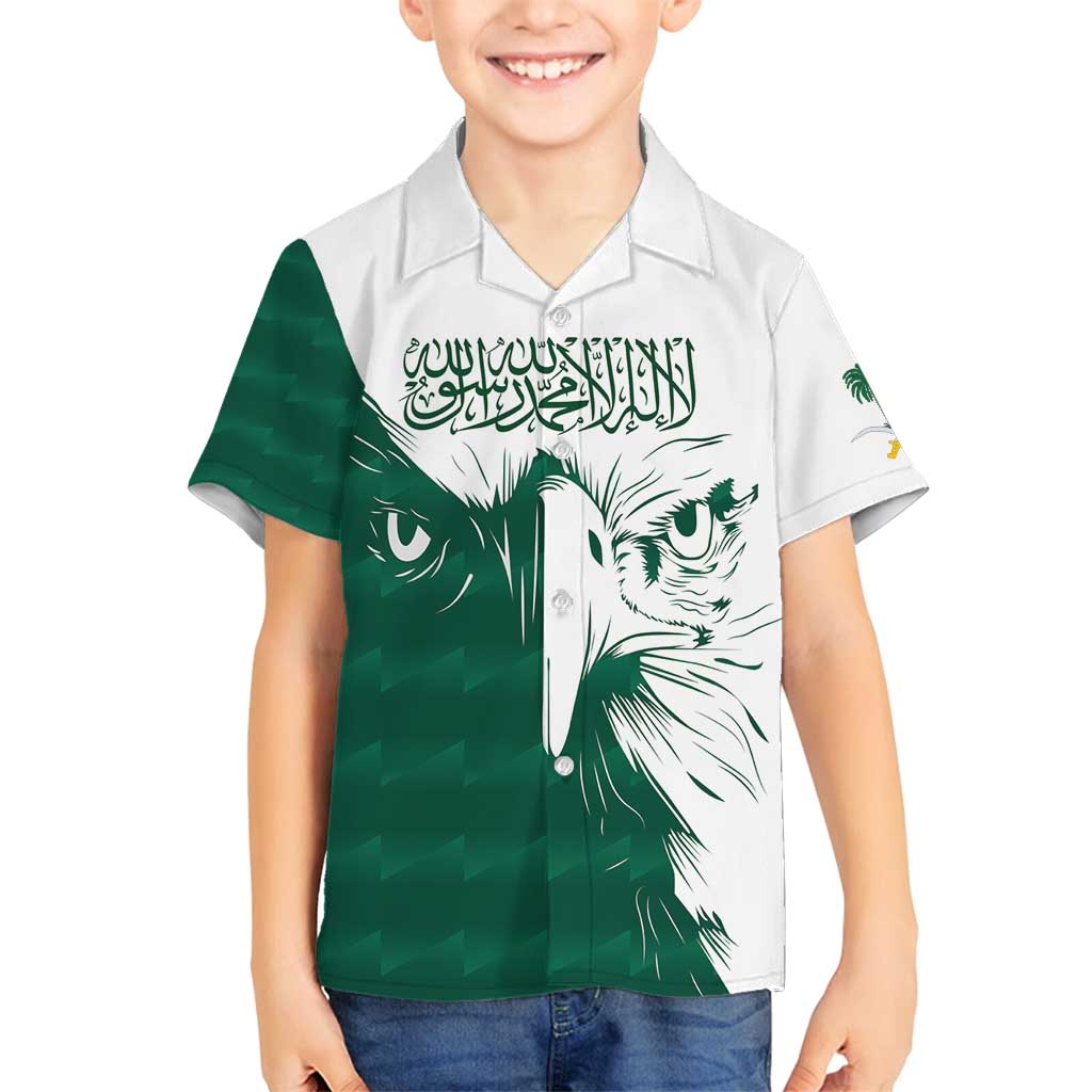 Saudi Arabia Falcon Family Matching Long Sleeve Bodycon Dress and Hawaiian Shirt Simple Saudi Pattern LT9 - Wonder Print Shop