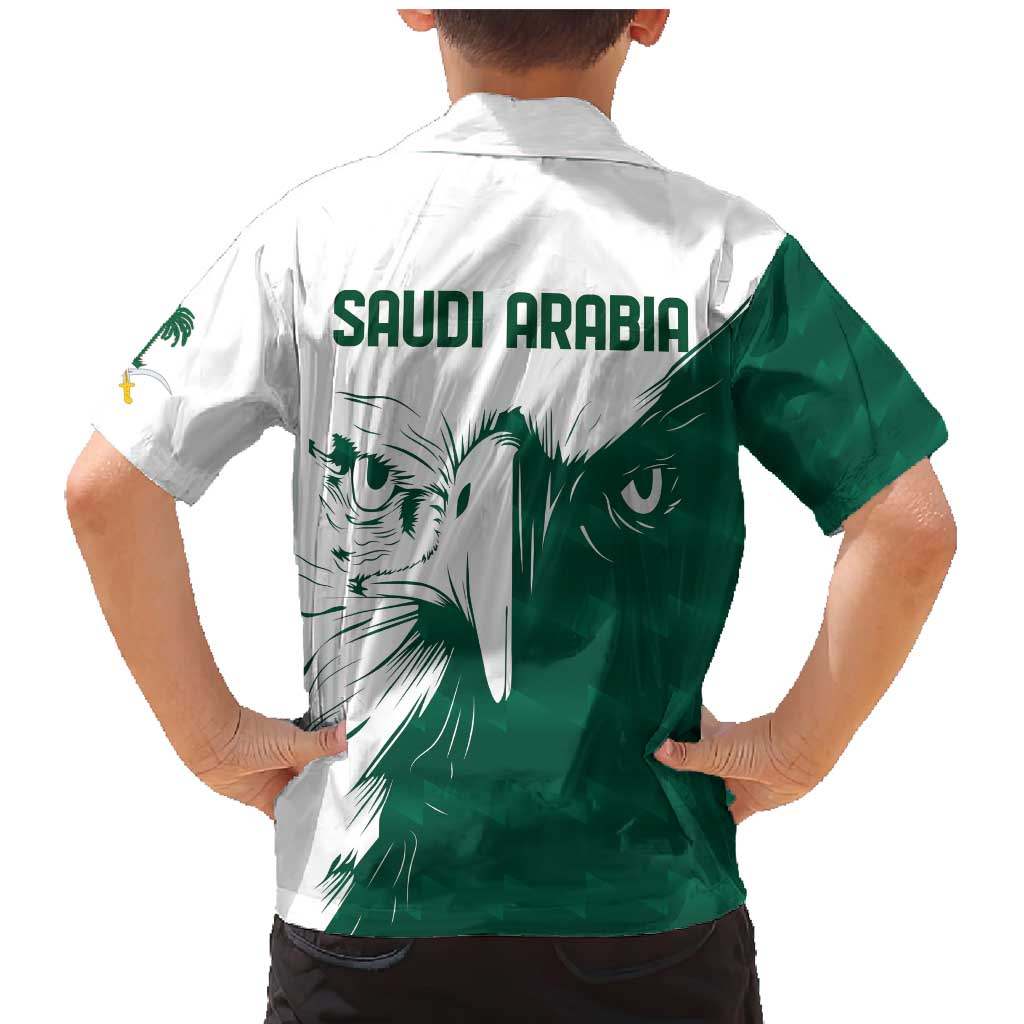 Saudi Arabia Falcon Family Matching Mermaid Dress and Hawaiian Shirt Simple Saudi Pattern LT9 - Wonder Print Shop