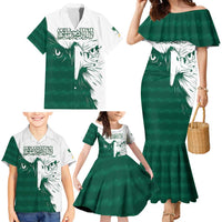 Saudi Arabia Falcon Family Matching Mermaid Dress and Hawaiian Shirt Simple Saudi Pattern LT9 - Wonder Print Shop