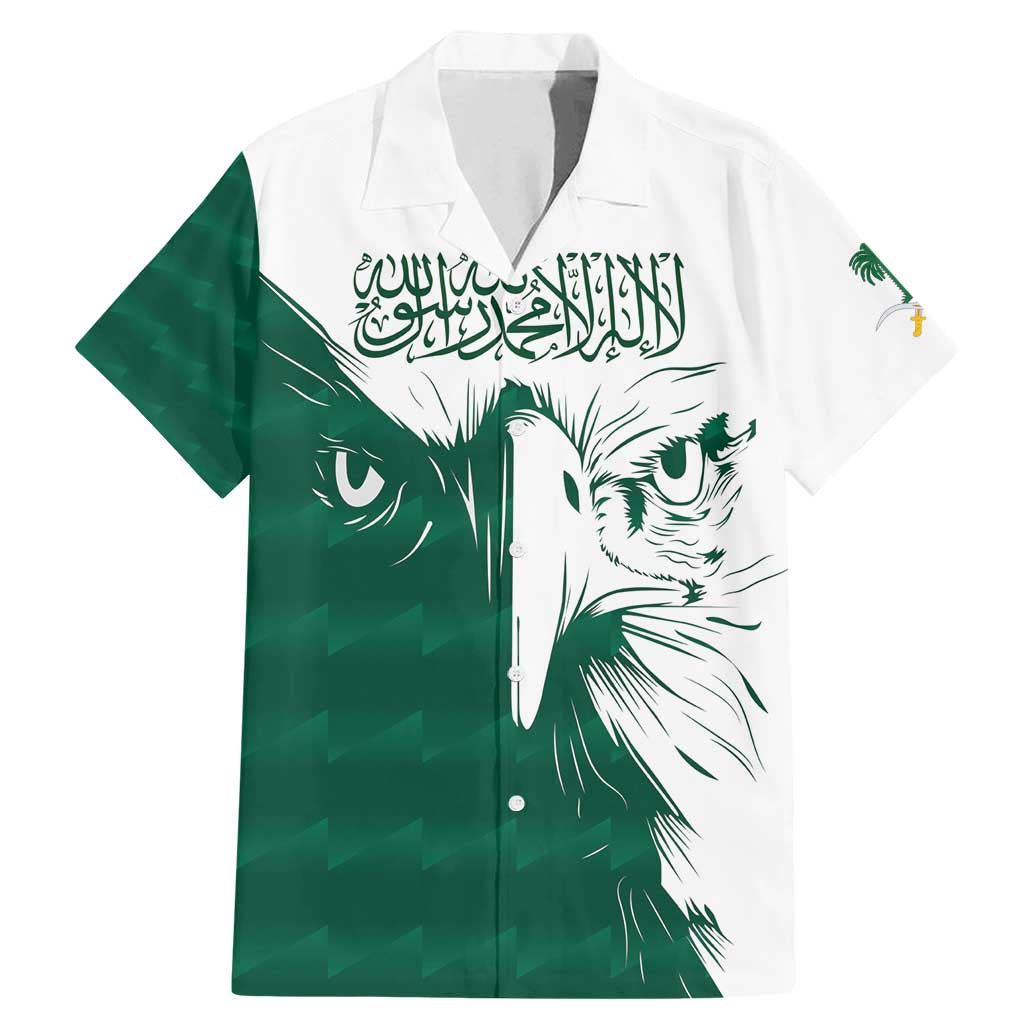 Saudi Arabia Falcon Family Matching Mermaid Dress and Hawaiian Shirt Simple Saudi Pattern LT9 - Wonder Print Shop