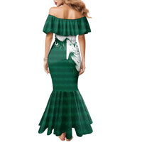 Saudi Arabia Falcon Family Matching Mermaid Dress and Hawaiian Shirt Simple Saudi Pattern LT9 - Wonder Print Shop