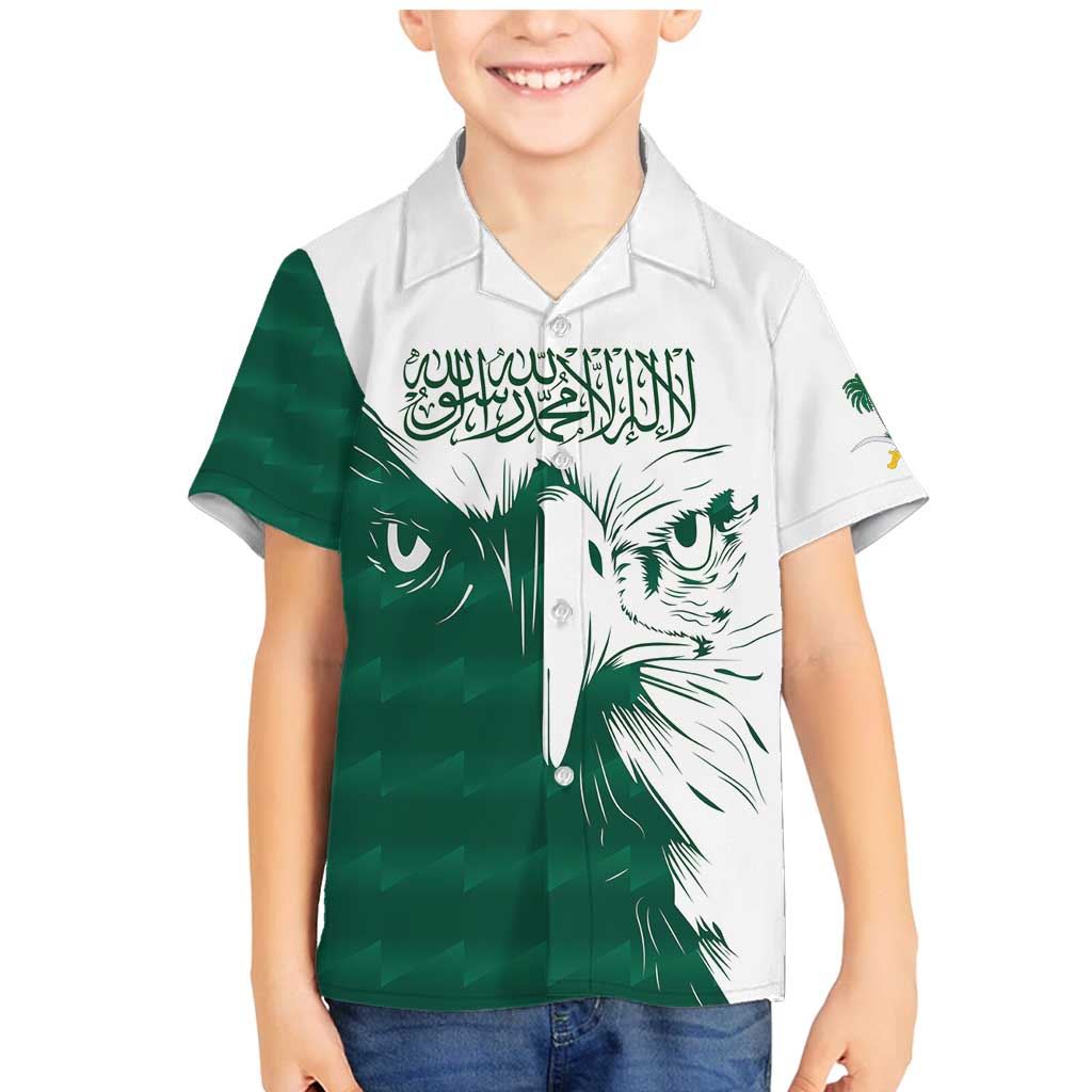 Saudi Arabia Falcon Family Matching Mermaid Dress and Hawaiian Shirt Simple Saudi Pattern LT9 - Wonder Print Shop