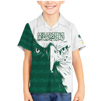 Saudi Arabia Falcon Family Matching Mermaid Dress and Hawaiian Shirt Simple Saudi Pattern LT9 - Wonder Print Shop