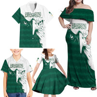 Saudi Arabia Falcon Family Matching Off Shoulder Maxi Dress and Hawaiian Shirt Simple Saudi Pattern LT9 - Wonder Print Shop