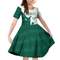 Saudi Arabia Falcon Family Matching Off Shoulder Short Dress and Hawaiian Shirt Simple Saudi Pattern LT9 - Wonder Print Shop