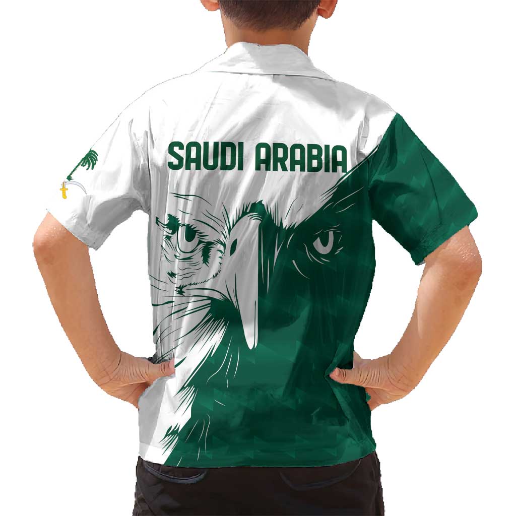 Saudi Arabia Falcon Family Matching Puletasi and Hawaiian Shirt Simple Saudi Pattern - Wonder Print Shop