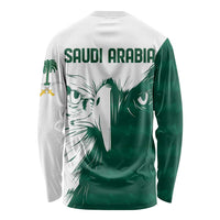 Saudi Arabia Falcon Long Sleeve Shirt Simple Saudi Pattern - Wonder Print Shop