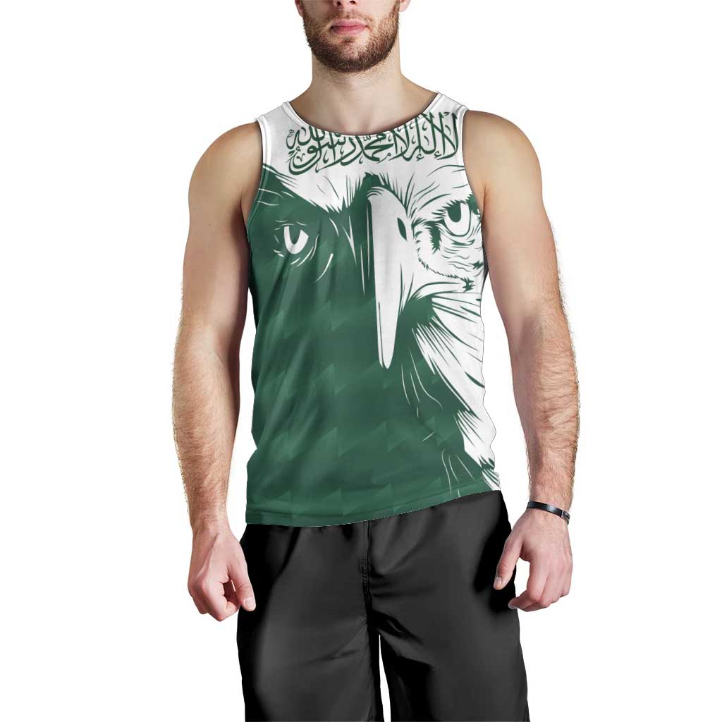 Saudi Arabia Falcon Men Tank Top Simple Saudi Pattern - Wonder Print Shop