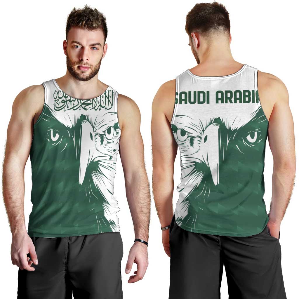 Saudi Arabia Falcon Men Tank Top Simple Saudi Pattern - Wonder Print Shop