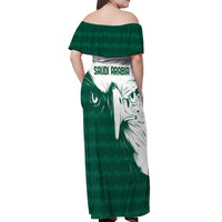 Saudi Arabia Falcon Off Shoulder Maxi Dress Simple Saudi Pattern - Wonder Print Shop