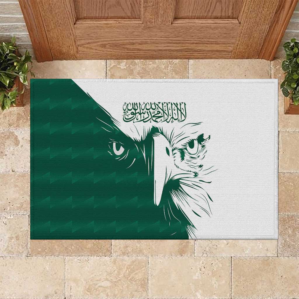 Saudi Arabia Falcon Rubber Doormat Simple Saudi Pattern - Wonder Print Shop