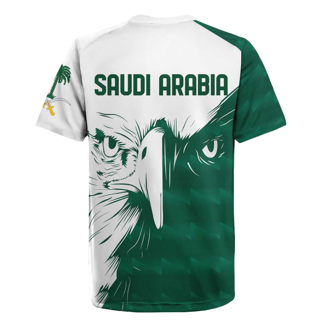 Saudi Arabia Falcon Rugby Jersey Simple Saudi Pattern - Wonder Print Shop