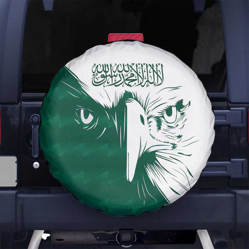 Saudi Arabia Falcon Spare Tire Cover Simple Saudi Pattern - Wonder Print Shop