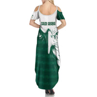 Saudi Arabia Falcon Summer Maxi Dress Simple Saudi Pattern - Wonder Print Shop