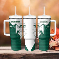 Saudi Arabia Falcon Tumbler With Handle Simple Saudi Pattern - Wonder Print Shop