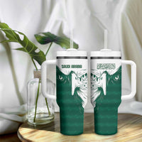 Saudi Arabia Falcon Tumbler With Handle Simple Saudi Pattern - Wonder Print Shop