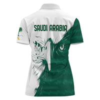 Saudi Arabia Falcon Women Polo Shirt Simple Saudi Pattern - Wonder Print Shop