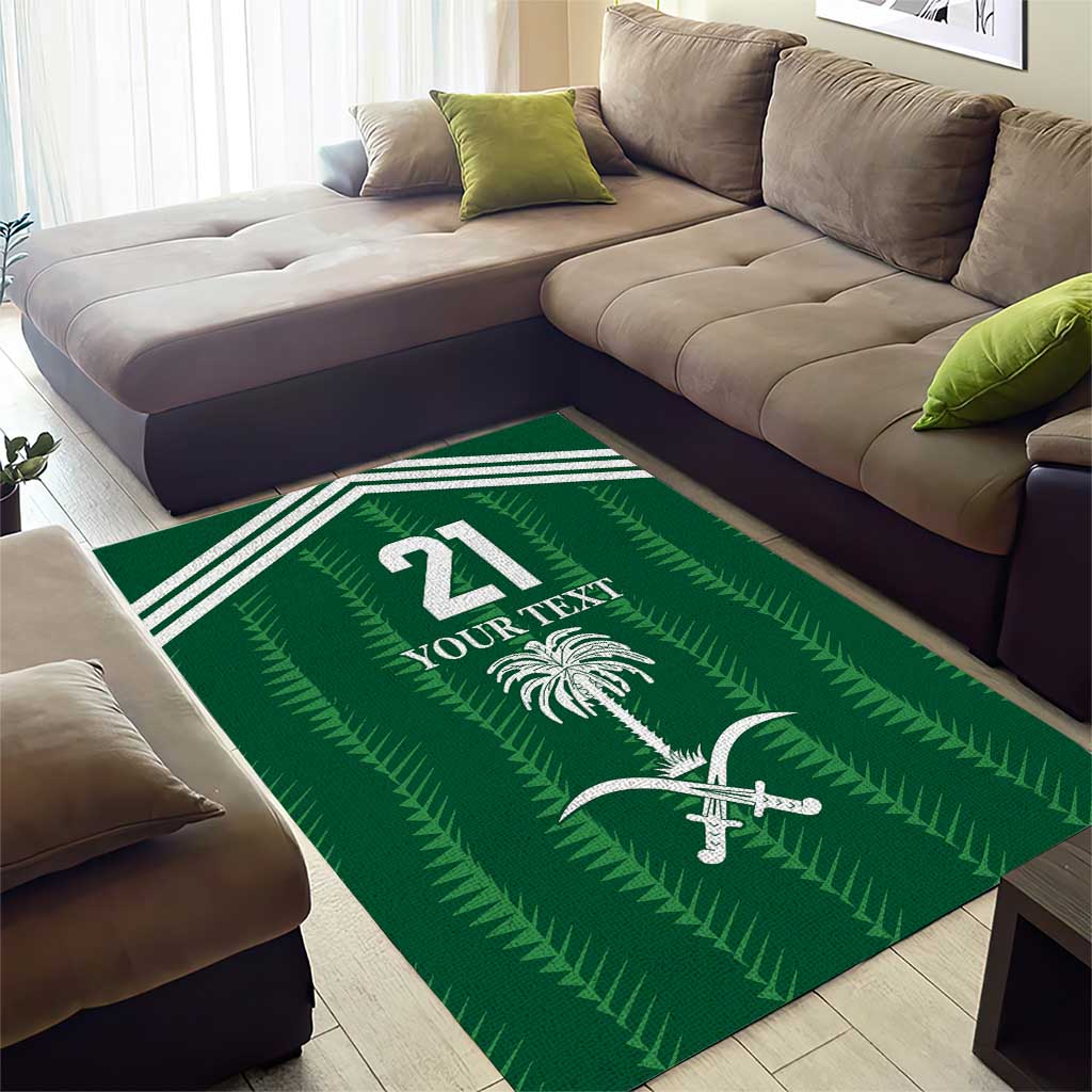 Custom Saudi Arabia Football Area Rug Green Al -Arabiyyah Concept 23-2024 LT9 - Wonder Print Shop