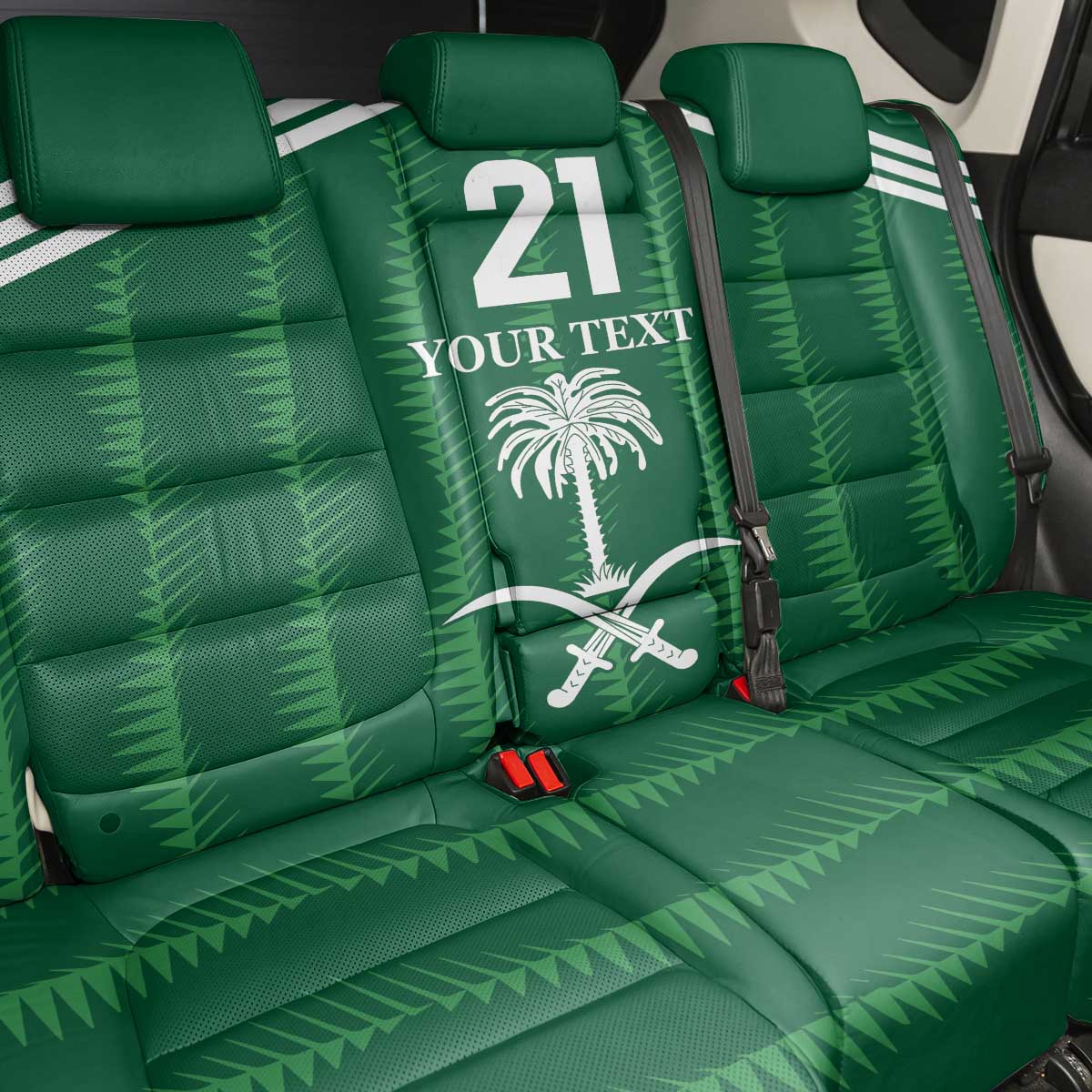 Custom Saudi Arabia Football Back Car Seat Cover Green Al -Arabiyyah Concept 23-2024 LT9 - Wonder Print Shop