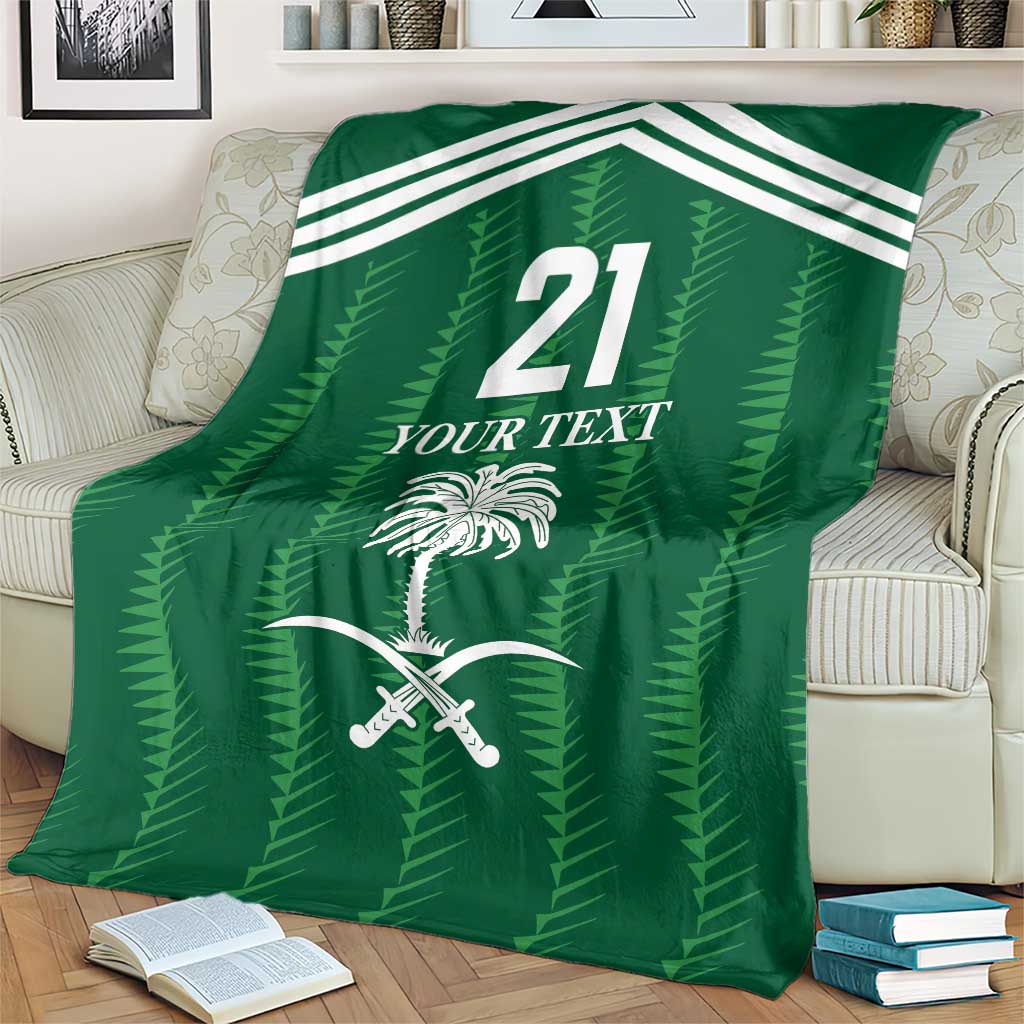 Custom Saudi Arabia Football Blanket Green Al -Arabiyyah Concept 23-2024 LT9