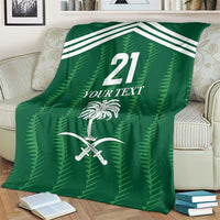 Custom Saudi Arabia Football Blanket Green Al -Arabiyyah Concept 23-2024 LT9