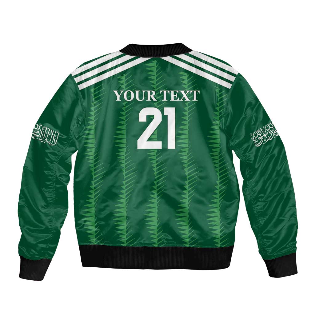 Custom Saudi Arabia Football Bomber Jacket Green Al -Arabiyyah Concept 23-2024 LT9 - Wonder Print Shop
