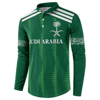 Custom Saudi Arabia Football Button Sweatshirt Green Al -Arabiyyah Concept 23-2024 LT9 - Wonder Print Shop