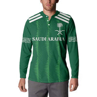 Custom Saudi Arabia Football Button Sweatshirt Green Al -Arabiyyah Concept 23-2024 LT9 - Wonder Print Shop