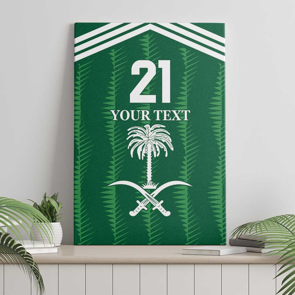 Custom Saudi Arabia Football Canvas Wall Art Green Al -Arabiyyah Concept 23-2024 LT9 - Wonder Print Shop
