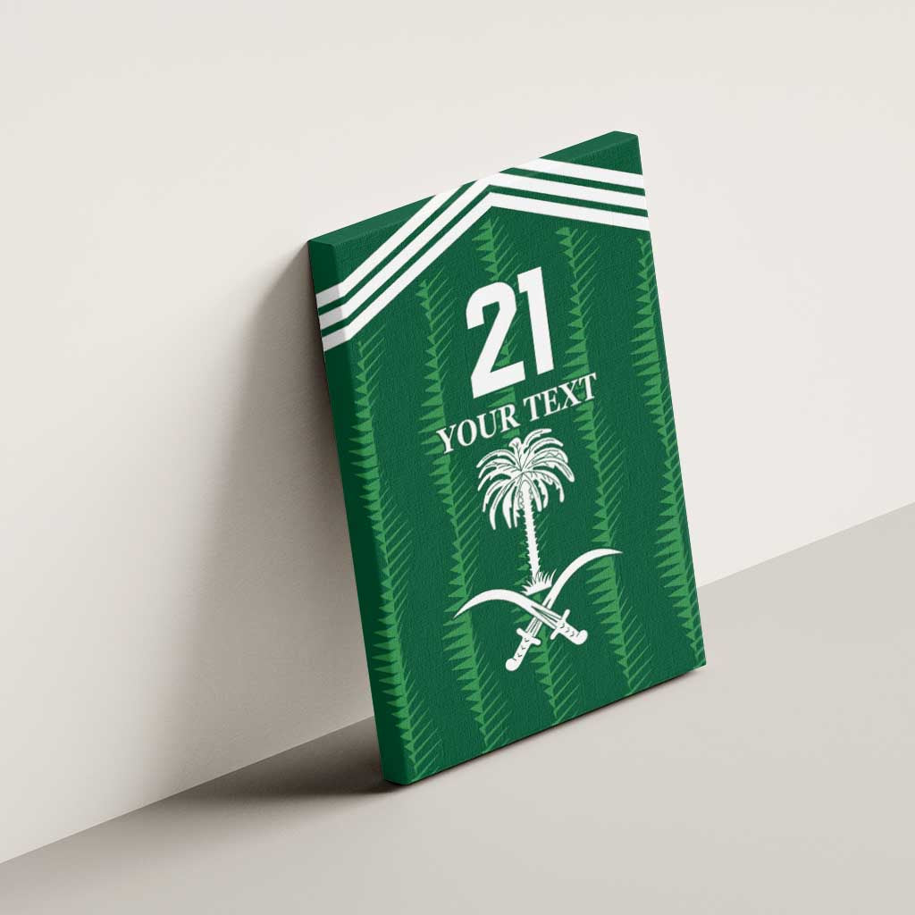Custom Saudi Arabia Football Canvas Wall Art Green Al -Arabiyyah Concept 23-2024 LT9 - Wonder Print Shop