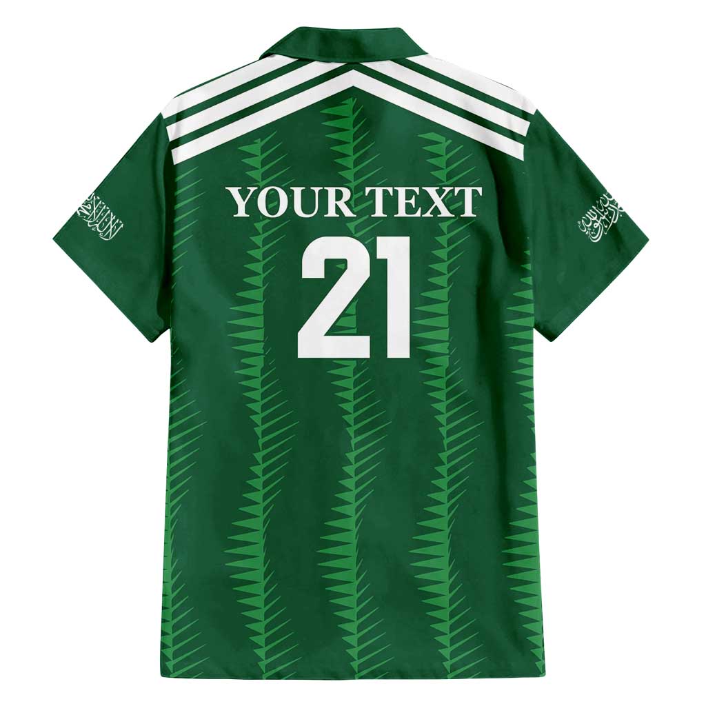 Custom Saudi Arabia Football Family Matching Long Sleeve Bodycon Dress and Hawaiian Shirt Green Al -Arabiyyah Concept 23-2024 LT9 - Wonder Print Shop
