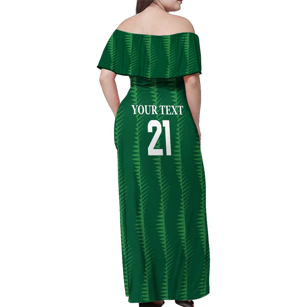 Custom Saudi Arabia Football Family Matching Off Shoulder Maxi Dress and Hawaiian Shirt Green Al -Arabiyyah Concept 23-2024 LT9 - Wonder Print Shop