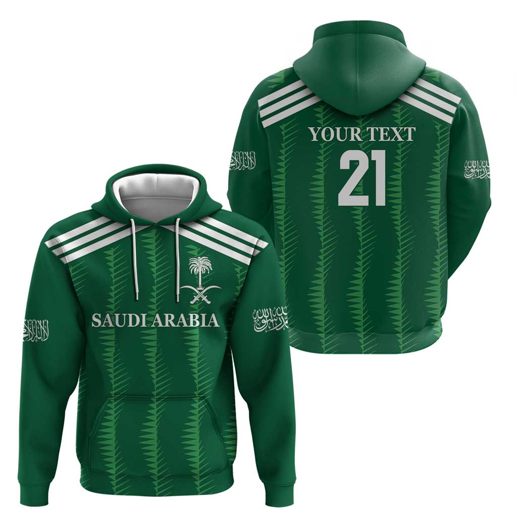 Custom Saudi Arabia Football Hoodie Green Al -Arabiyyah Concept 23-2024 - Wonder Print Shop