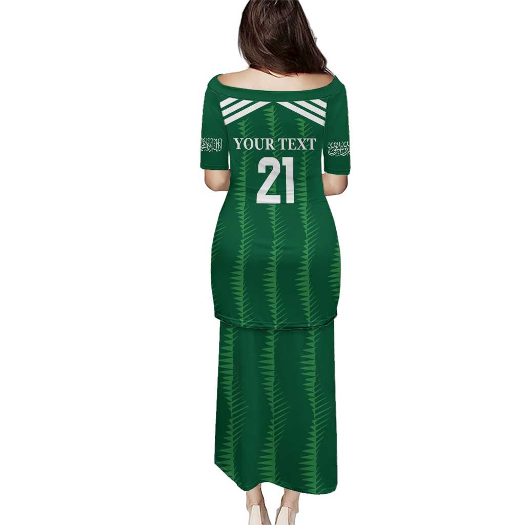 Custom Saudi Arabia Football Puletasi Green Al -Arabiyyah Concept 23-2024 - Wonder Print Shop