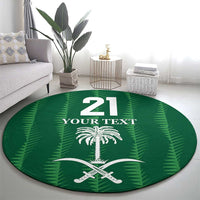 Custom Saudi Arabia Football Round Carpet Green Al -Arabiyyah Concept 23-2024 LT9