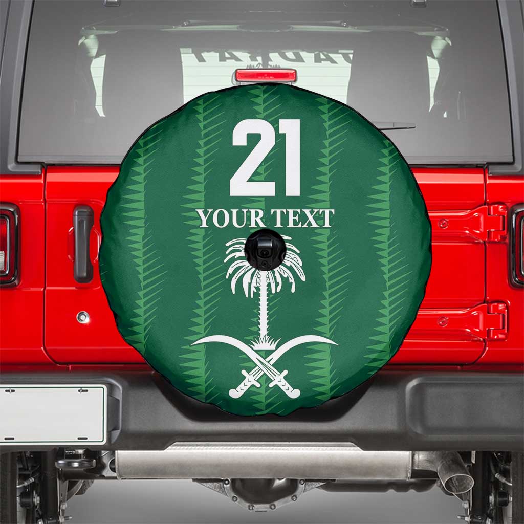 Custom Saudi Arabia Football Spare Tire Cover Green Al -Arabiyyah Concept 23-2024 - Wonder Print Shop