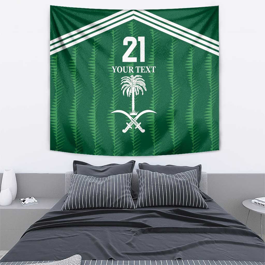 Custom Saudi Arabia Football Tapestry Green Al -Arabiyyah Concept 23-2024 - Wonder Print Shop