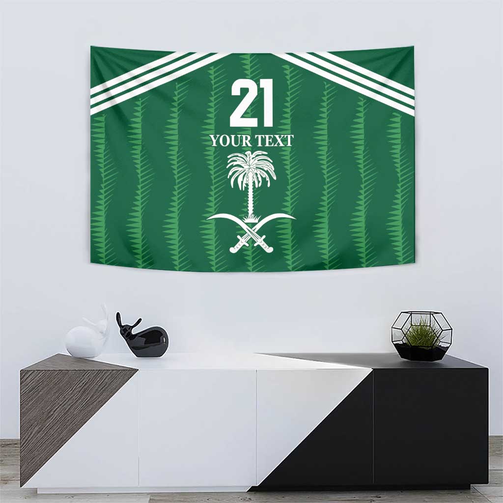 Custom Saudi Arabia Football Tapestry Green Al -Arabiyyah Concept 23-2024 - Wonder Print Shop