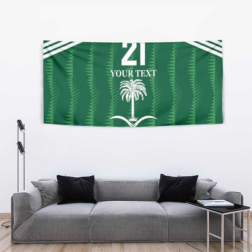 Custom Saudi Arabia Football Tapestry Green Al -Arabiyyah Concept 23-2024 - Wonder Print Shop